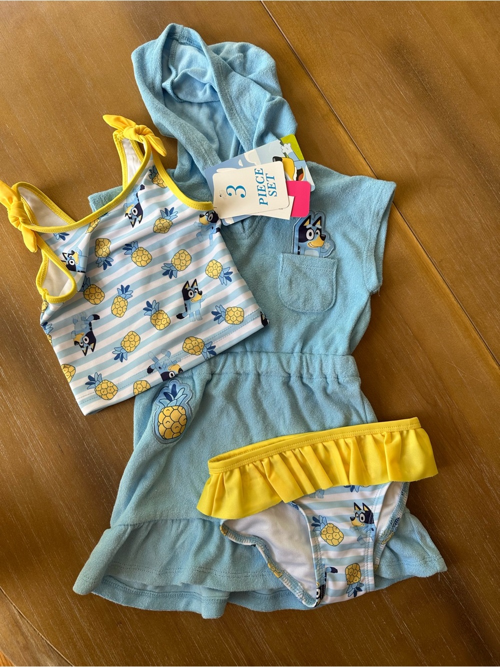 Bluey toddler 3-Piece Swim Set - bikini & coverup